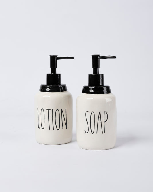 Set dispensador de jabón y loción